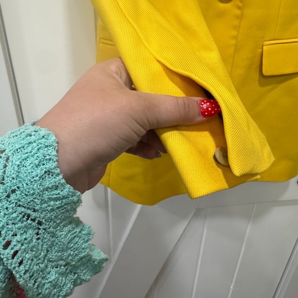 Banana Republic Womens Blazer Size 2 Yellow Single Button Jacket 100% Wool NEW - Picture 4 of 10